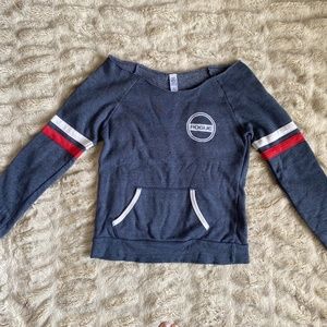 Rogue Women's Sweatshirt, Vintage-style Baseball Cut, Striped Ft. Front Pouch